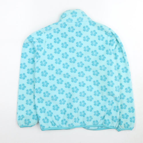 Trespass Girls Blue Floral Jacket Size 9-10 Years Zip