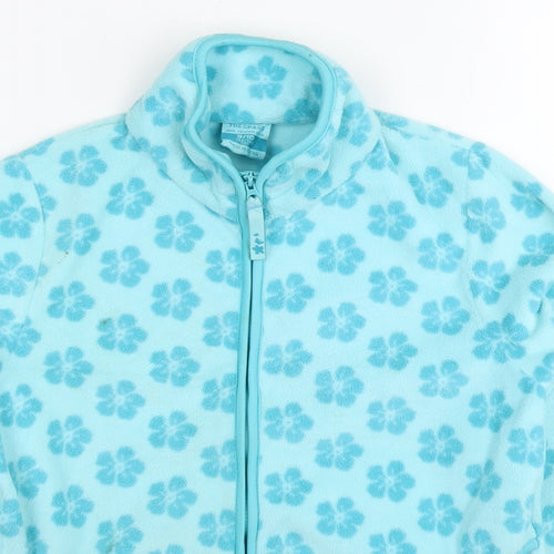 Trespass Girls Blue Floral Jacket Size 9-10 Years Zip