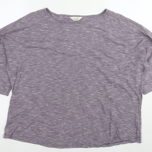 Seasalt Womens Purple Cotton Basic T-Shirt Size 16 Round Neck