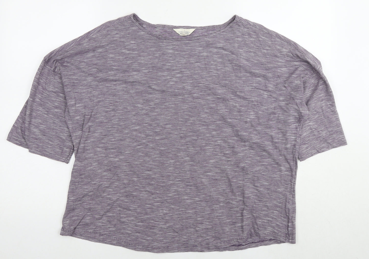 Seasalt Womens Purple Cotton Basic T-Shirt Size 16 Round Neck