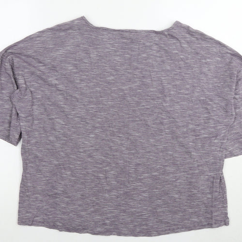 Seasalt Womens Purple Cotton Basic T-Shirt Size 16 Round Neck