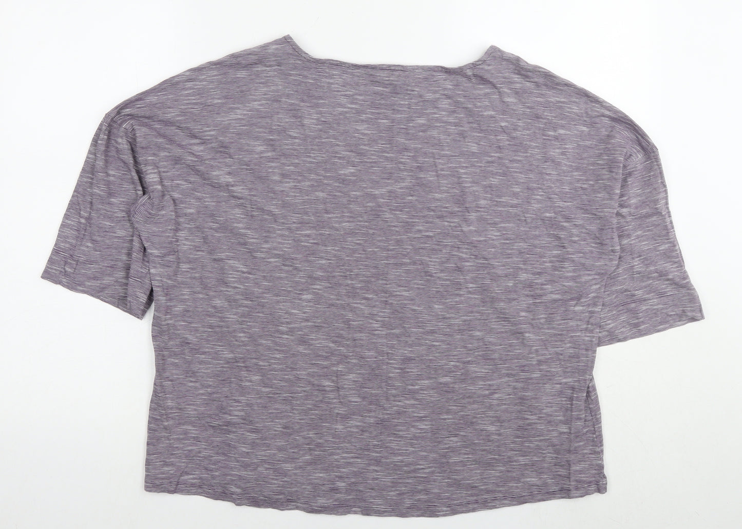 Seasalt Womens Purple Cotton Basic T-Shirt Size 16 Round Neck