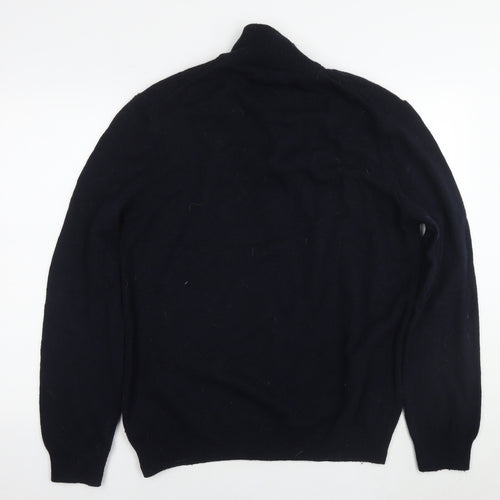 Autograph Mens Black Round Neck Wool Pullover Jumper Size XL Long Sleeve