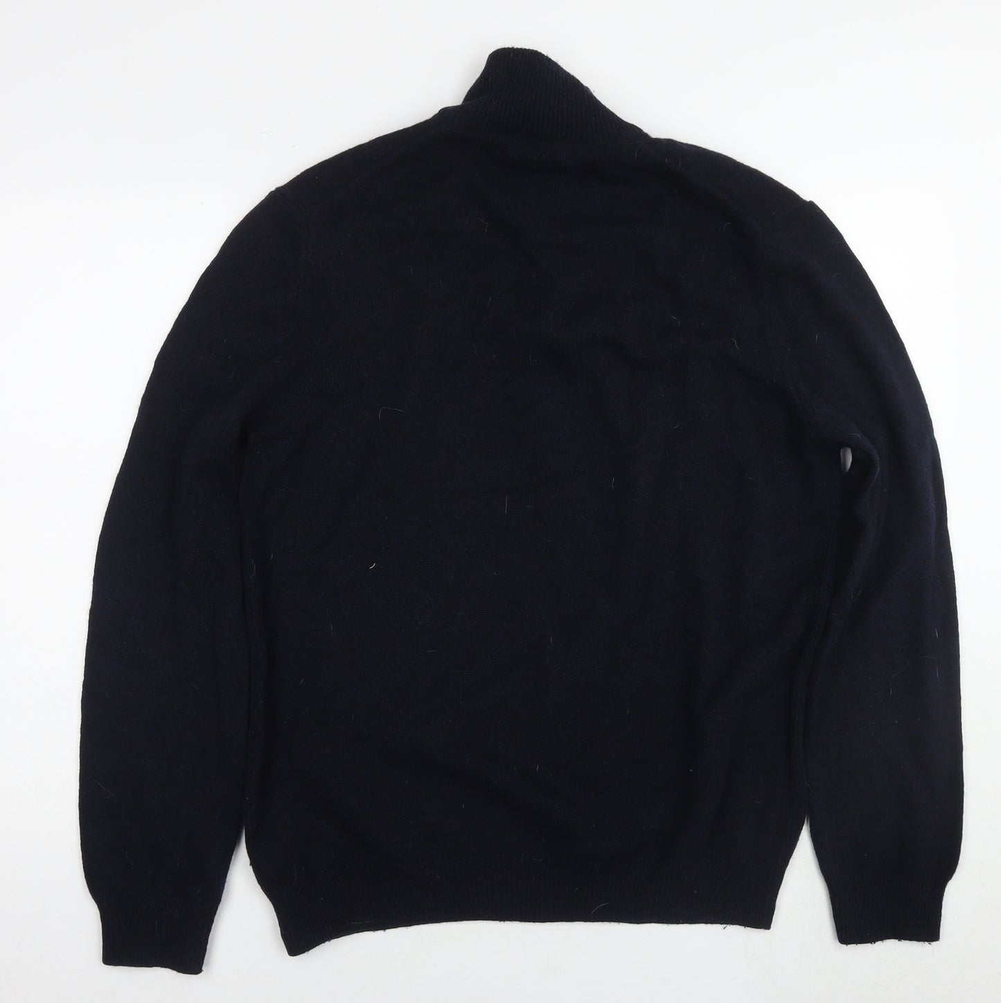 Autograph Mens Black Round Neck Wool Pullover Jumper Size XL Long Sleeve