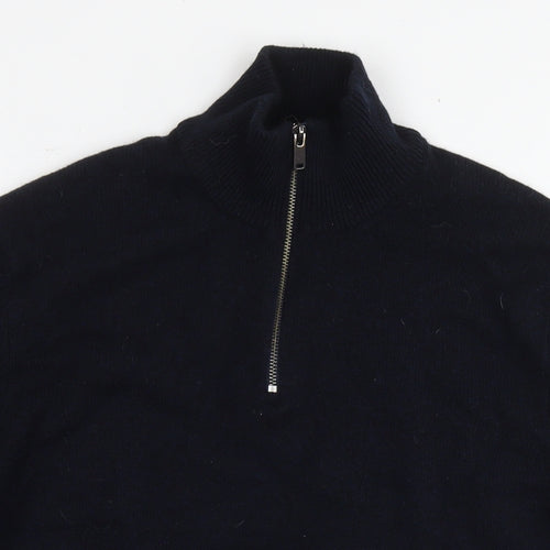 Autograph Mens Black Round Neck Wool Pullover Jumper Size XL Long Sleeve