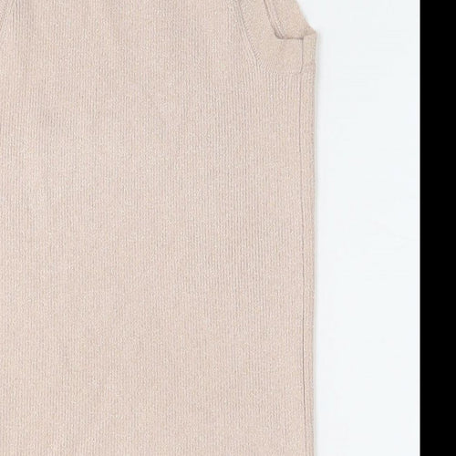 Marks and Spencer Womens Beige Viscose Basic Tank Size 8 Round Neck