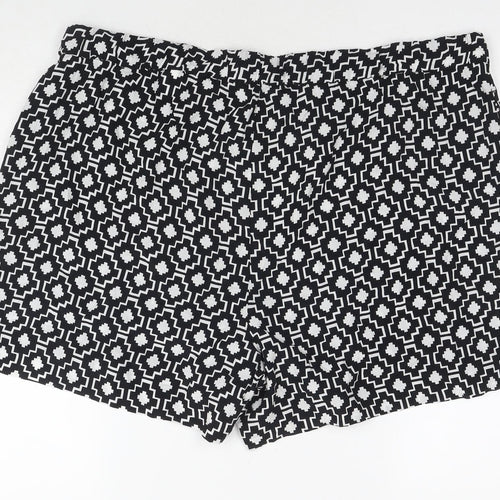 Autograph Womens Black Geometric Cupro Mom Shorts Size 22 L4 in Regular Drawstring