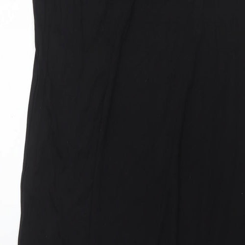 Monsoon Womens Black Viscose Tank Dress Size L Round Neck Pullover - Side Slit(s)
