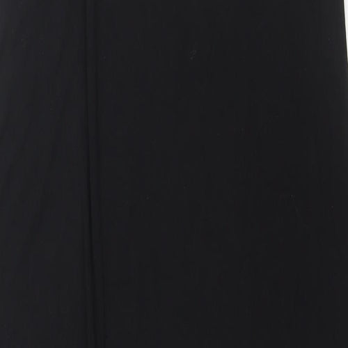 Monsoon Womens Black Viscose Tank Dress Size L Round Neck Pullover - Side Slit(s)