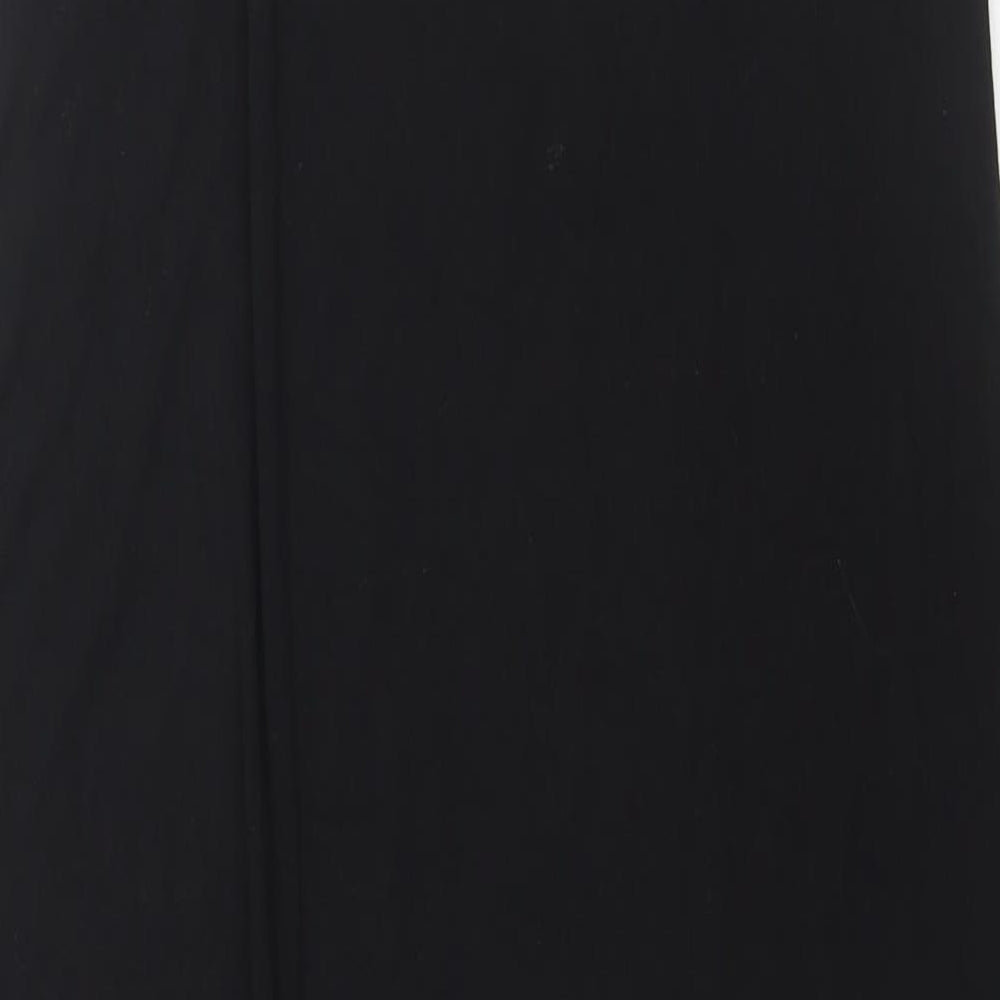 Monsoon Womens Black Viscose Tank Dress Size L Round Neck Pullover - Side Slit(s)