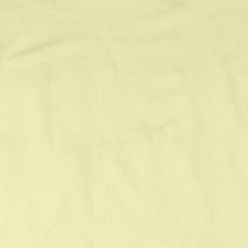 Zara Womens Yellow Nylon Basic T-Shirt Size L Round Neck