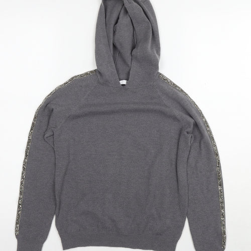 Very Girls Grey Polyester Pullover Hoodie Size 11-12 Years Pullover - Glitter Detail