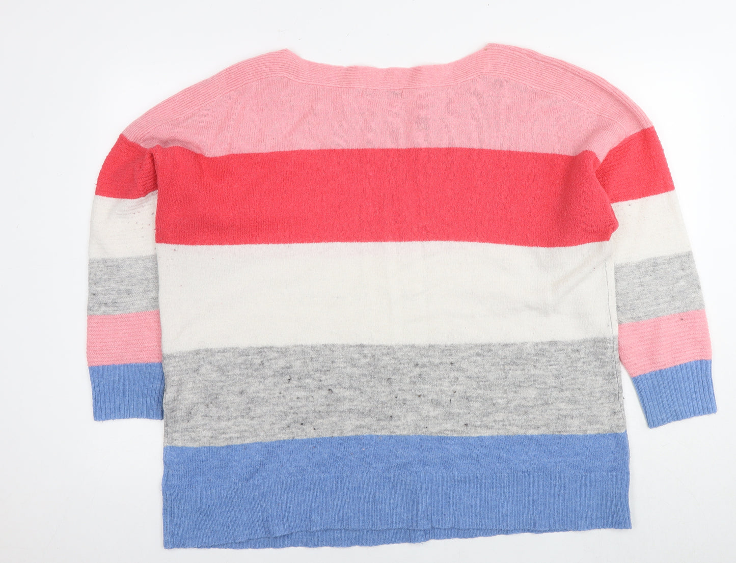 Next Womens Multicoloured Round Neck Striped Acrylic Pullover Jumper Size XL