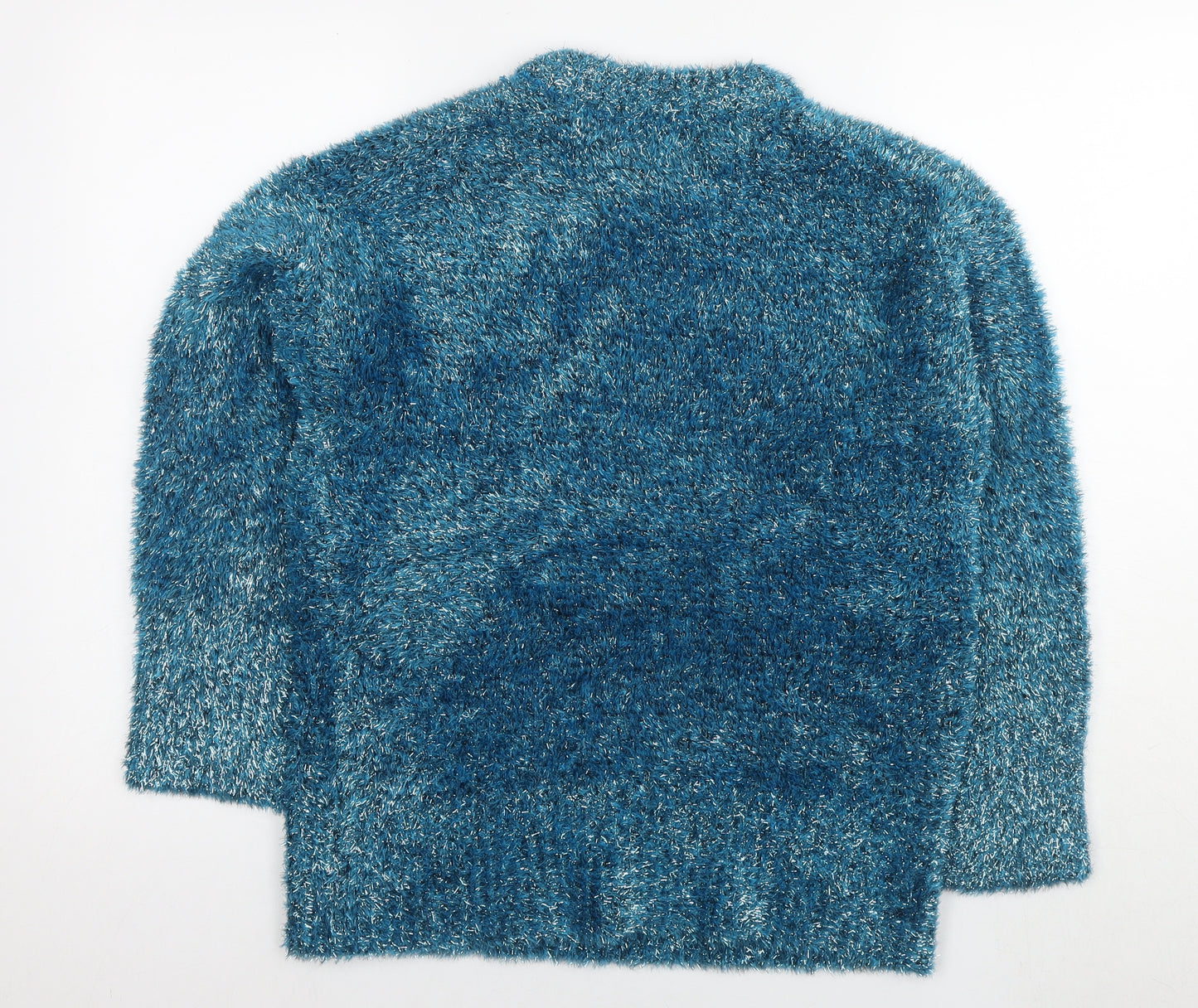 Autograph Womens Blue Round Neck Polyester Pullover Jumper Size 8 - Shaggy Style