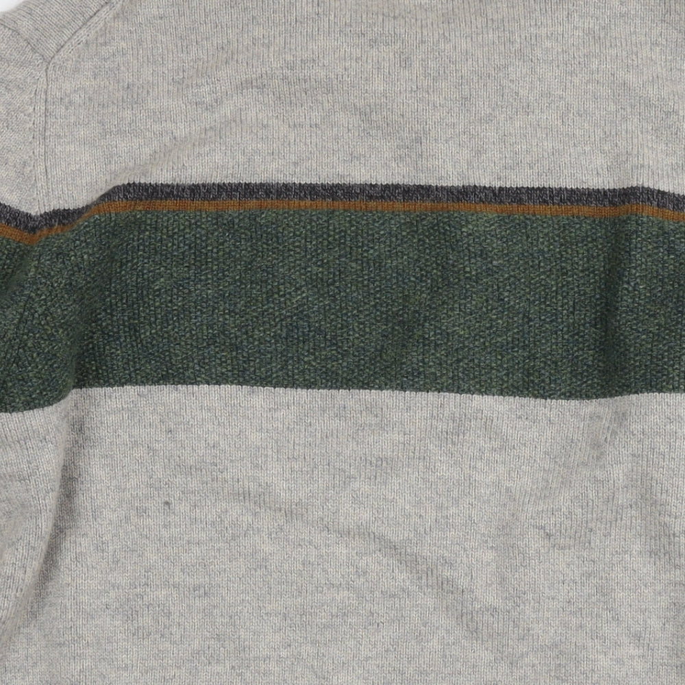 Marks and Spencer Mens Grey Round Neck Wool Pullover Jumper Size XL Long Sleeve