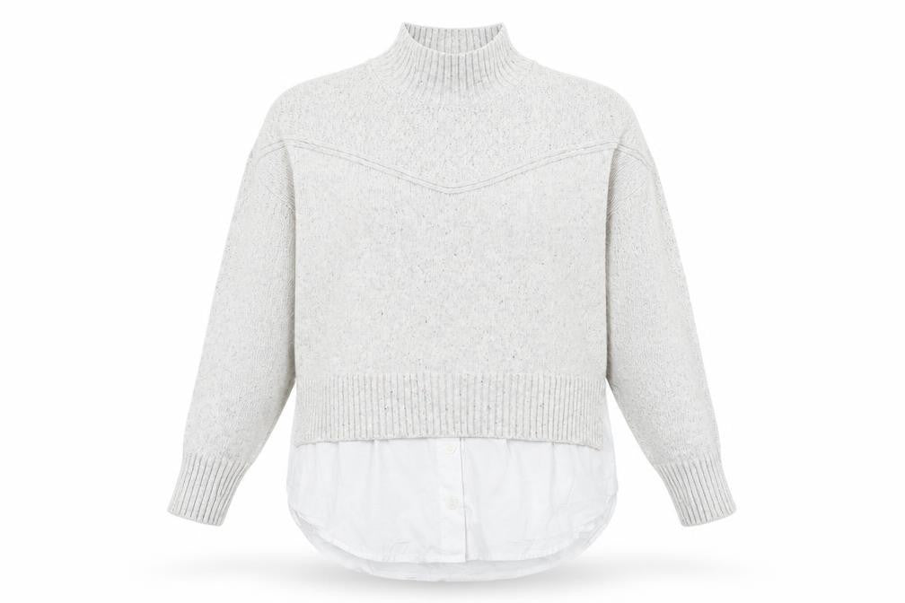 Front view of Next women’s grey round neck cotton jumper, size M