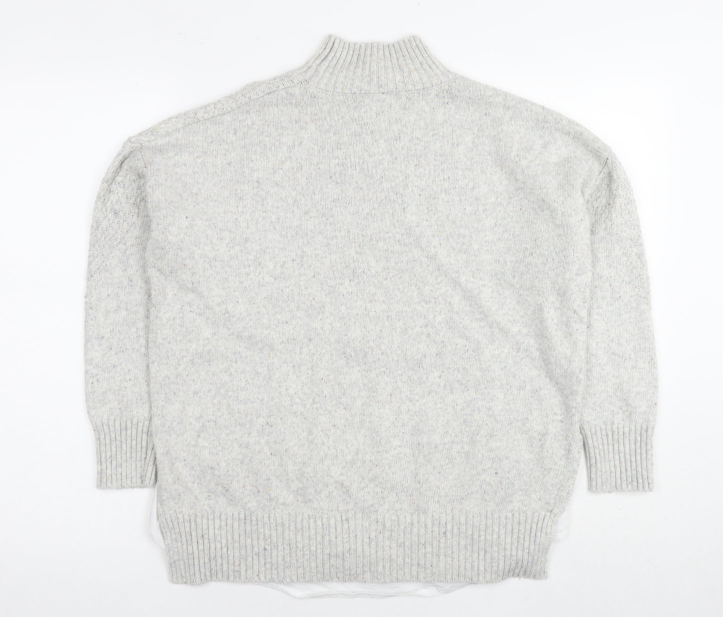 NEXT Womens Grey Round Neck Cotton Pullover Jumper Size M