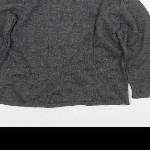 H&M Girls Grey Round Neck Polyamide Pullover Jumper Size 2 Years Pullover - Moon, Stars