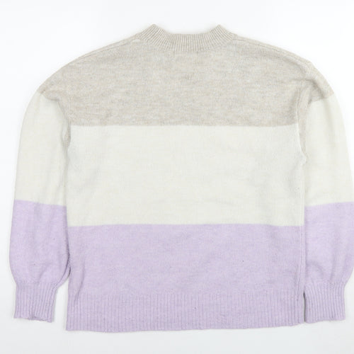 H&M Womens Multicoloured Round Neck Polyester Pullover Jumper Size S