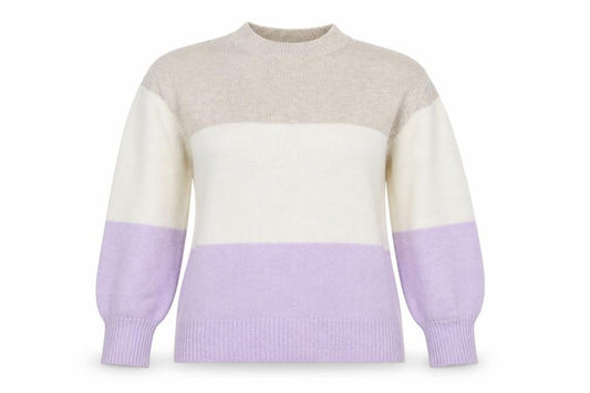 Front view of H&M women’s multicoloured round neck polyester jumper, size S