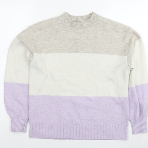 H&M Womens Multicoloured Round Neck Polyester Pullover Jumper Size S