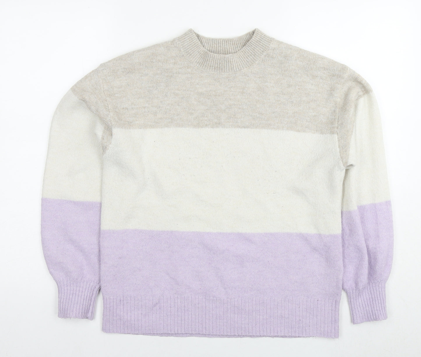 H&M Womens Multicoloured Round Neck Polyester Pullover Jumper Size S