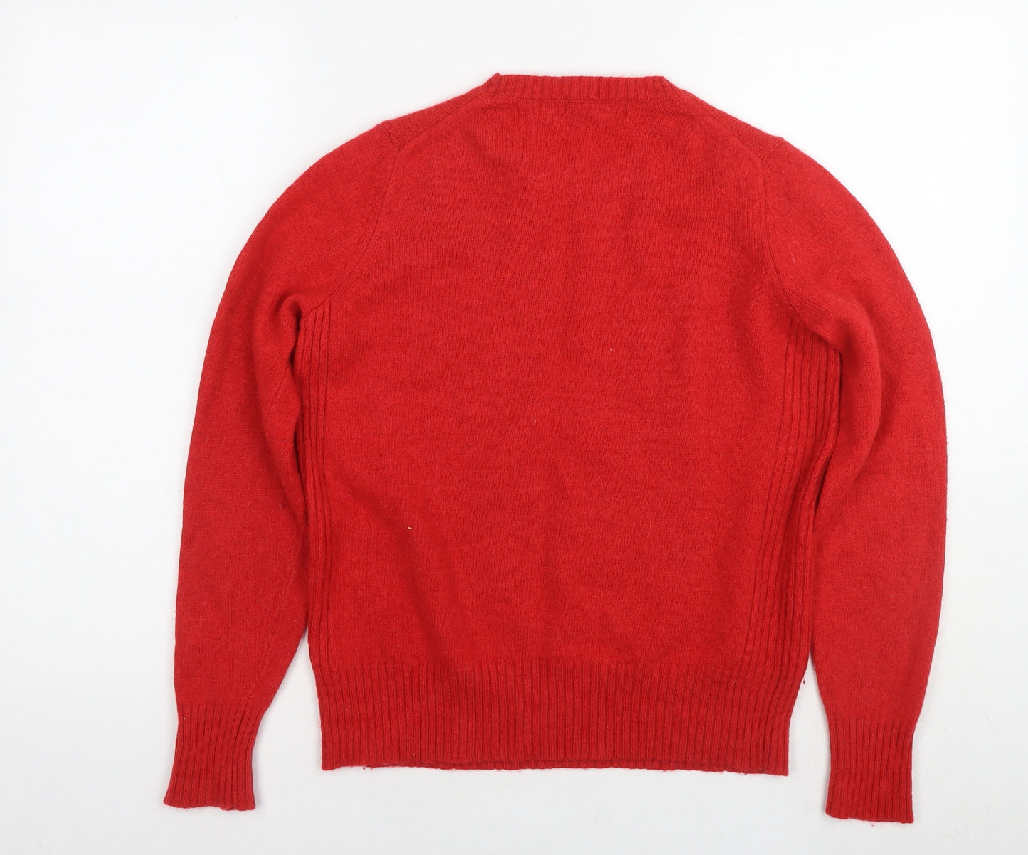 Marks and Spencer Womens Red Round Neck Wool Pullover Jumper Size 14