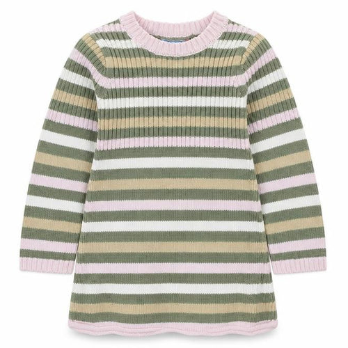 Topolino Girls Multicoloured Striped Cotton Tunic Jumper Size 18-24 Months Pullover