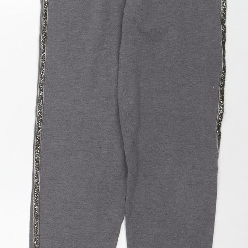 Very Girls Grey Polyester Pedal Pusher Trousers Size 11-12 Years L26 in Regular Pullover - Embellishment Detail