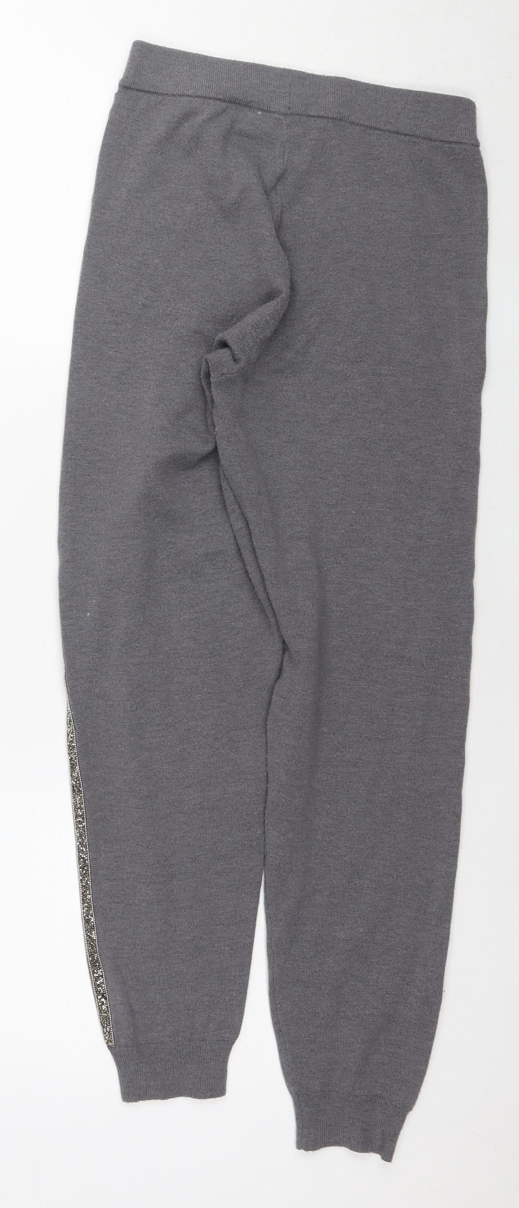 Very Girls Grey Polyester Pedal Pusher Trousers Size 11-12 Years L26 in Regular Pullover - Embellishment Detail