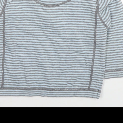 NEXT Boys Blue Round Neck Striped Cotton Pullover Jumper Size 3-4 Years Pullover