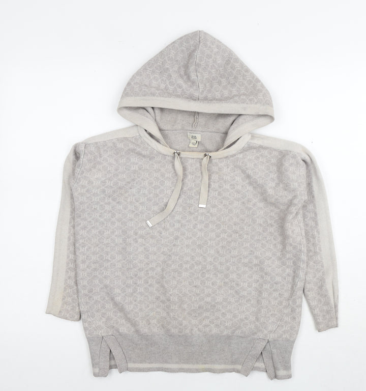 River Island Womens Grey Polyester Pullover Hoodie Size XS Pullover