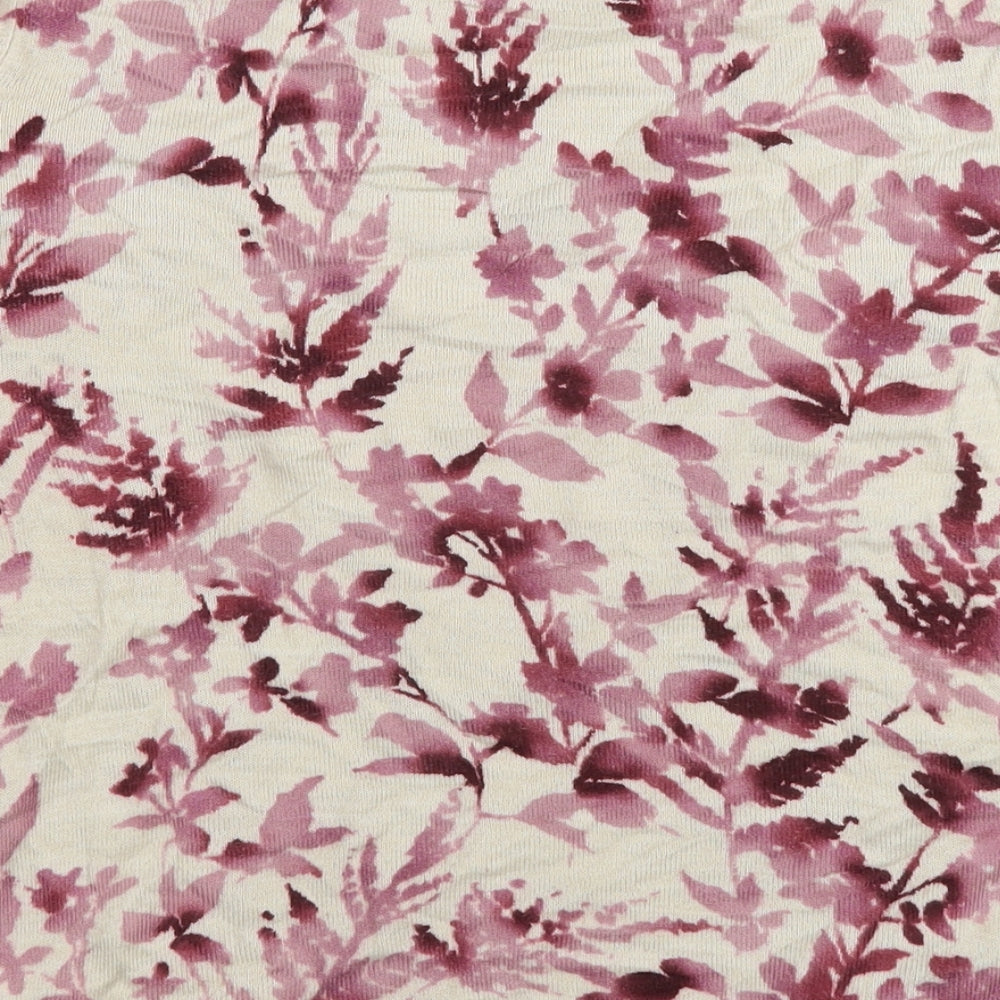 Maine Womens Multicoloured Round Neck Floral Acrylic Pullover Jumper Size 12