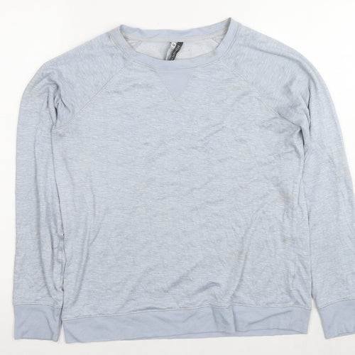 Jaclyn Intimates Womens Blue Round Neck Polyester Pullover Jumper Size M