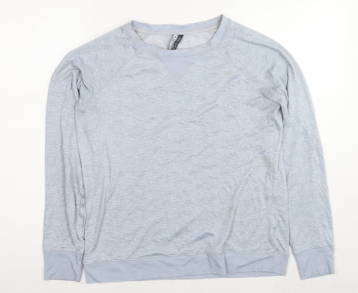 Jaclyn Intimates Womens Blue Round Neck Polyester Pullover Jumper Size M