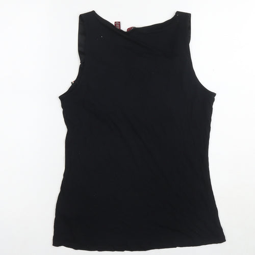 Ted Baker Womens Black Viscose Basic Tank Size 10 Round Neck - Label Size 2