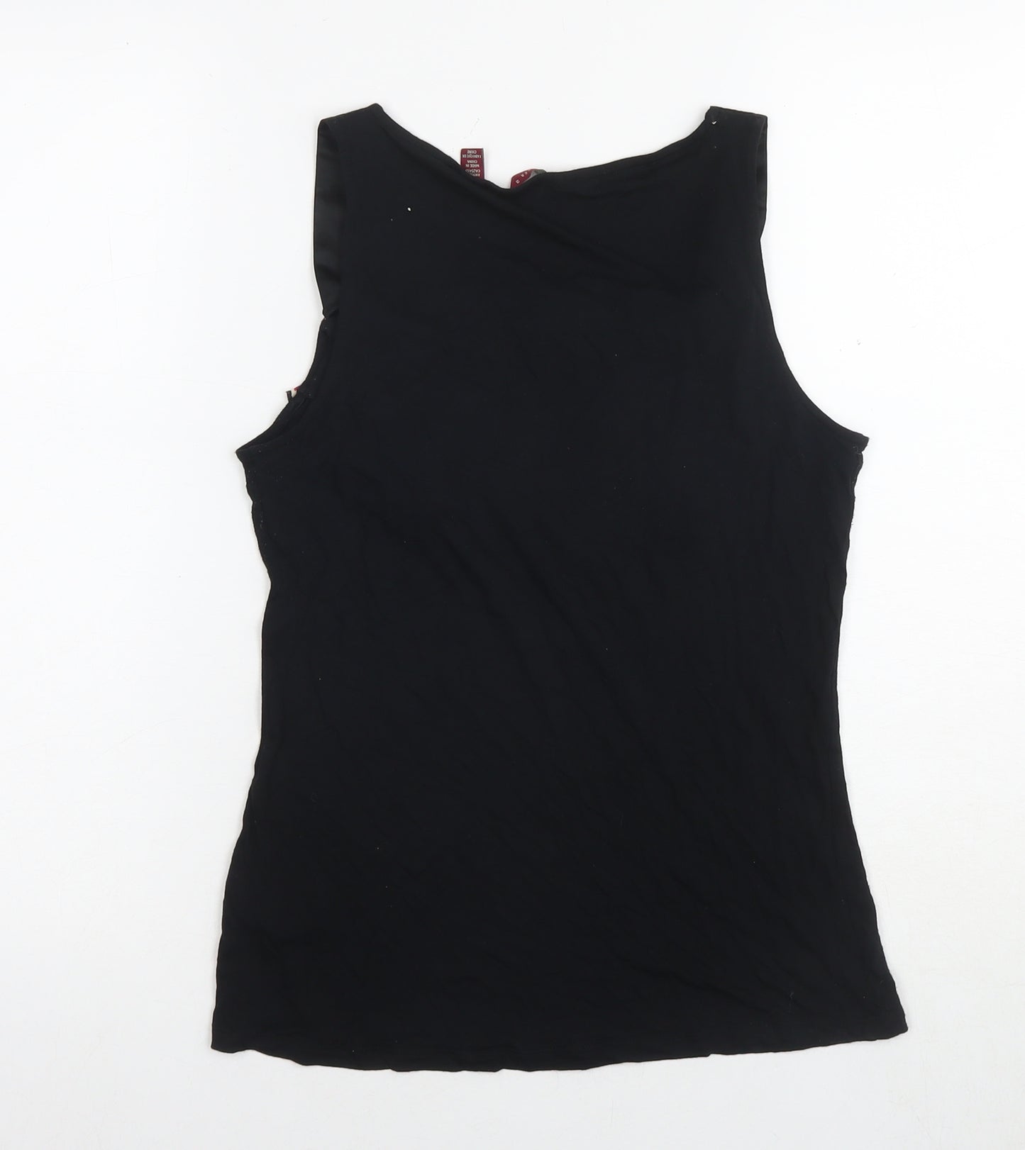 Ted Baker Womens Black Viscose Basic Tank Size 10 Round Neck - Label Size 2