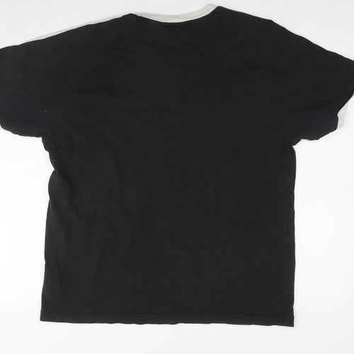 adidas Mens Black Cotton T-Shirt Size XL Round Neck