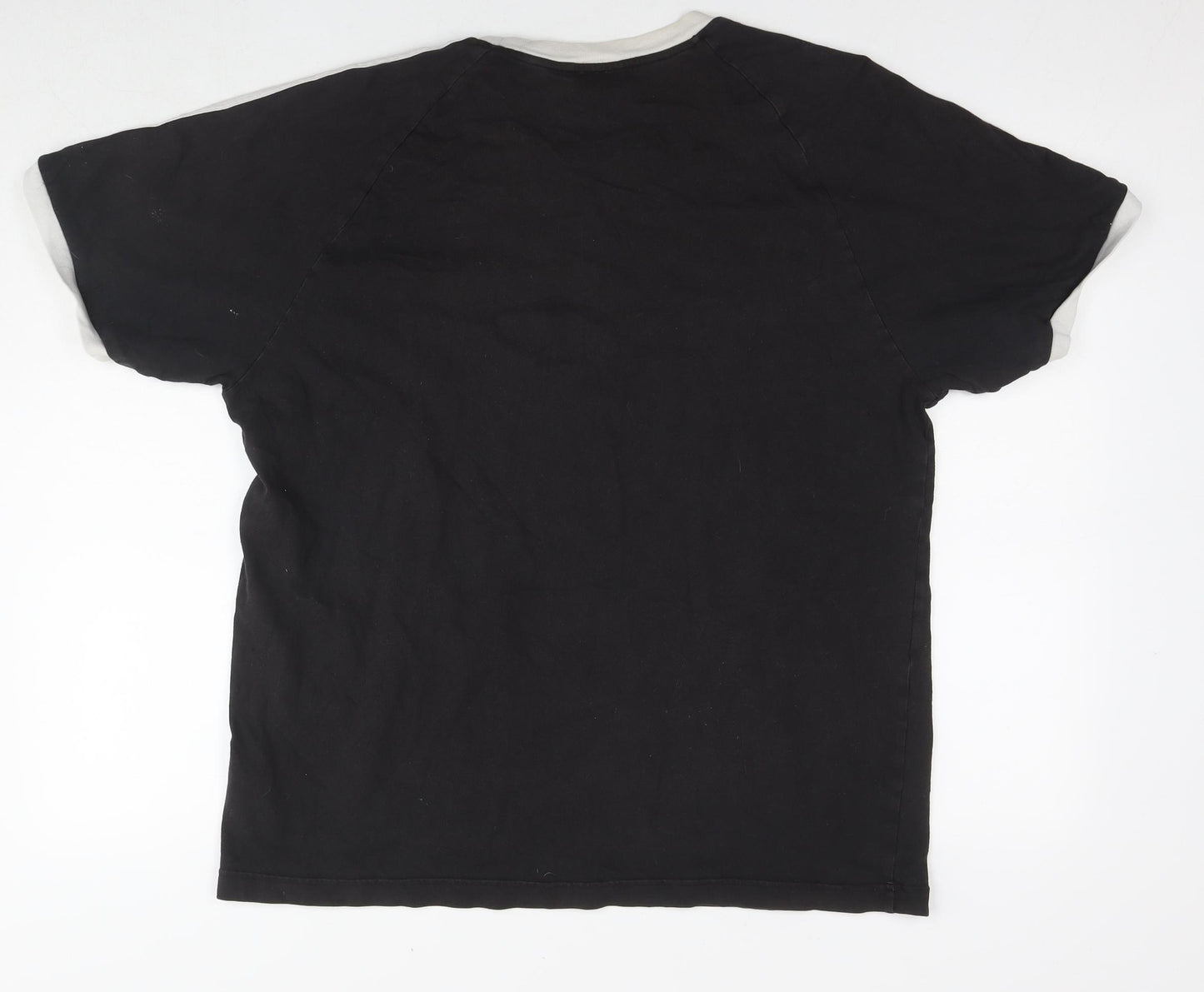 adidas Mens Black Cotton T-Shirt Size XL Round Neck