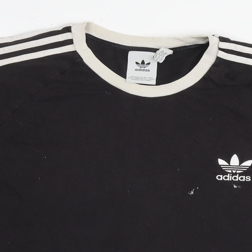 adidas Mens Black Cotton T-Shirt Size XL Round Neck