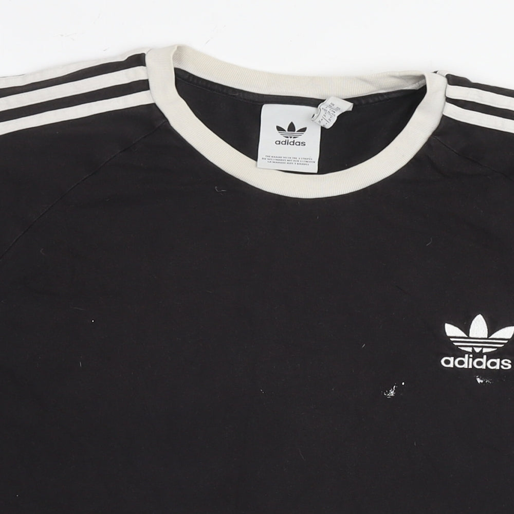 adidas Mens Black Cotton T-Shirt Size XL Round Neck