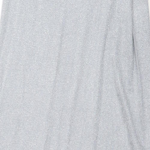 Zara Womens Green Polyester Maxi Size S Halter Pullover - Glitter Detail