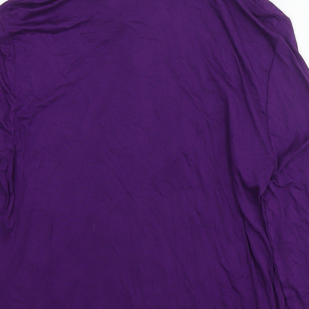 Monsoon Womens Purple Viscose Basic Button-Up Size M Collared