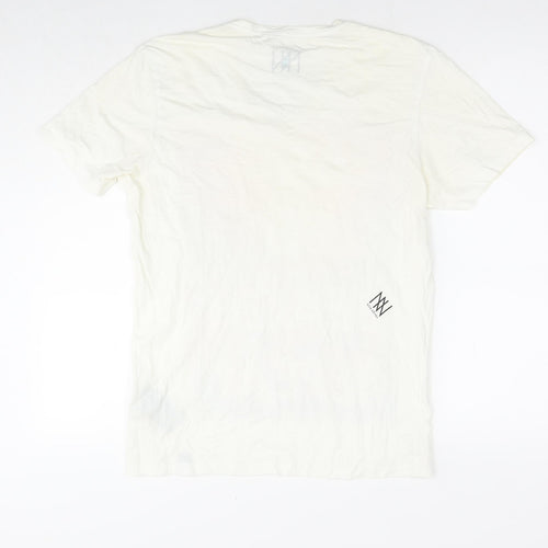 Non Grada Mens White Cotton T-Shirt Size M Round Neck - Eat sleep beach repeat party