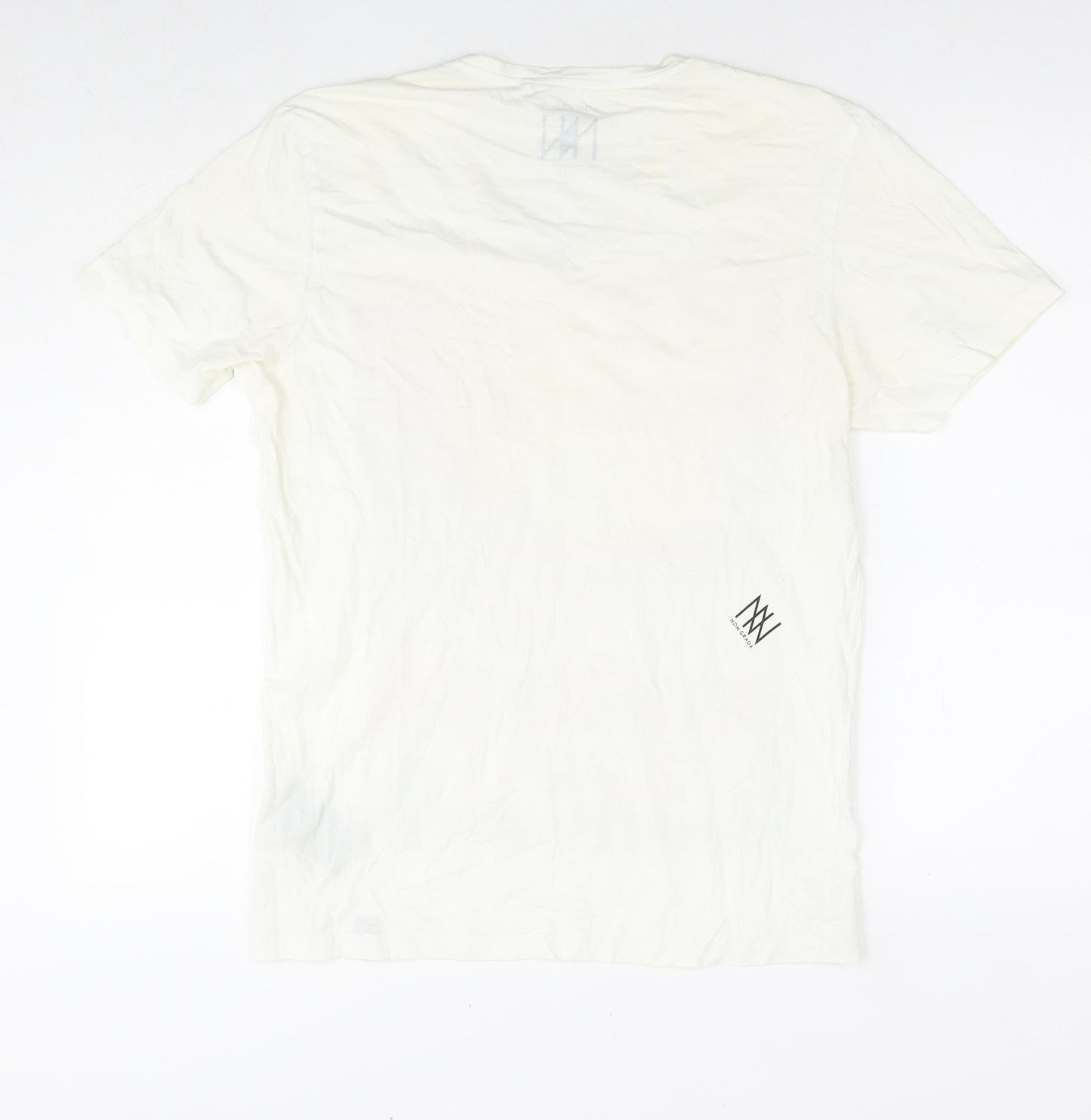 Non Grada Mens White Cotton T-Shirt Size M Round Neck - Eat sleep beach repeat party