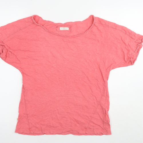 Whistles Womens Pink Cotton Basic T-Shirt Size M Boat Neck - Label Size 2