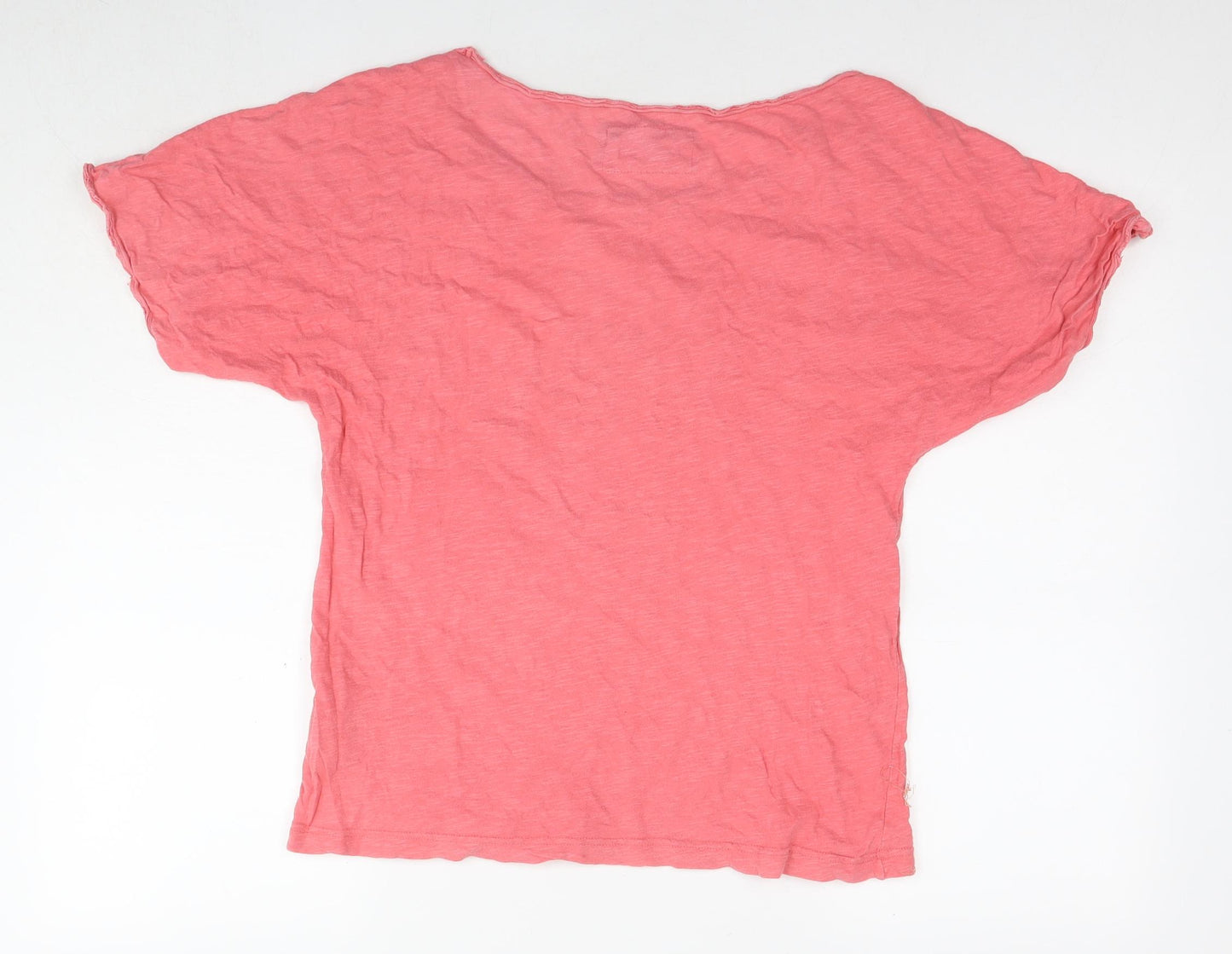 Whistles Womens Pink Cotton Basic T-Shirt Size M Boat Neck - Label Size 2