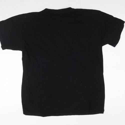 B&C Mens Black Cotton T-Shirt Size L Round Neck - Vintage 1996 Aged to perfection