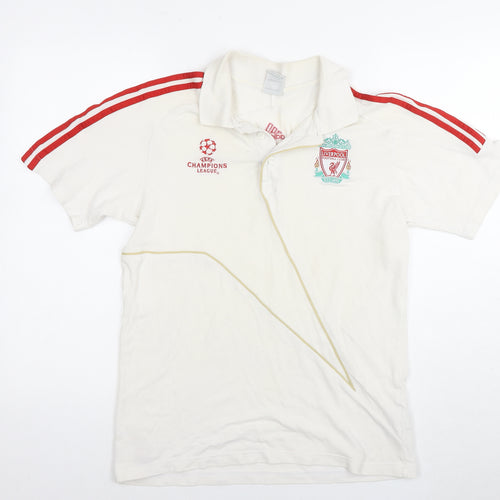 adidas Womens White Cotton Basic Polo Size 10 Collared - Liverpool Football Club Champions League Size 10-12