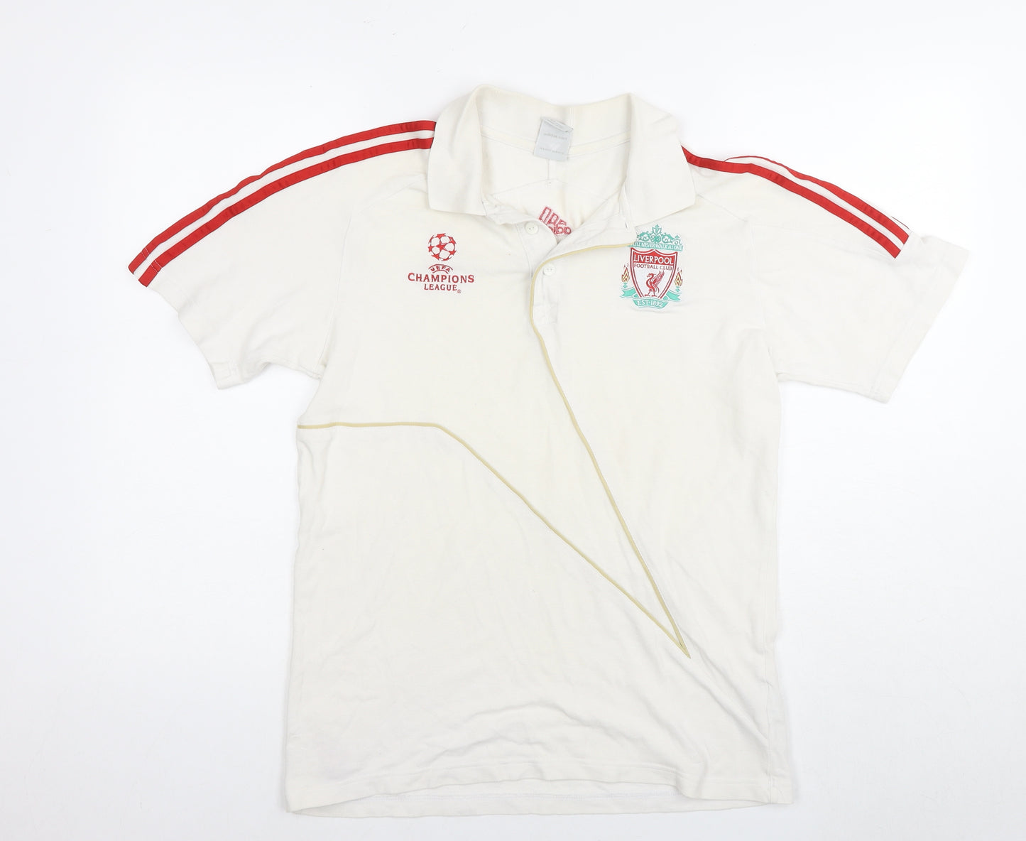 adidas Womens White Cotton Basic Polo Size 10 Collared - Liverpool Football Club Champions League Size 10-12